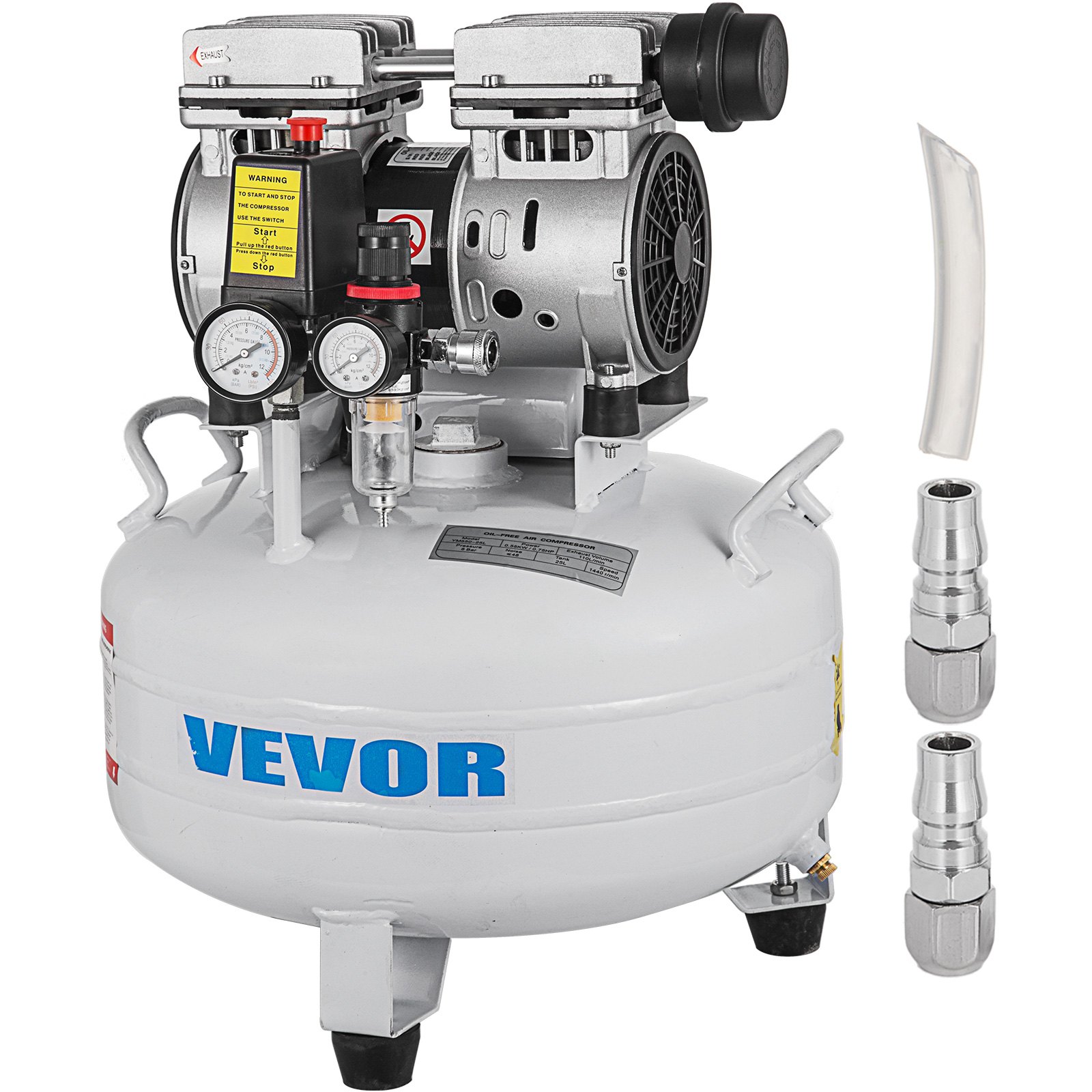 Compressore D'aria Senza Olio 5,5 Galloni Ultra Silenzioso Serbatoio Da 25l 550w