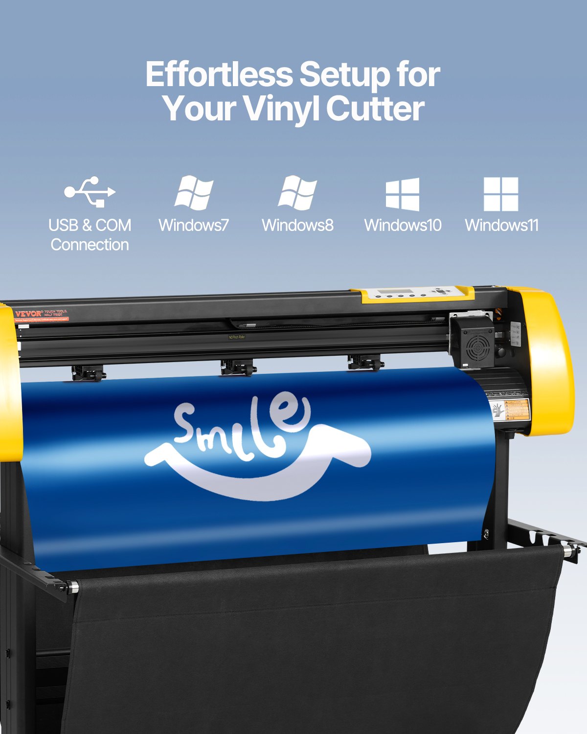 VEVOR Taglierina per Vinile, Plotter da Taglio con Alimentazione Carta Massima 870 mm Stampante per Schermo LCD per Taglio Automatico dei Contorni della Fotocamera con Forza Velocità Regolabili