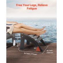 VEVOR Poggiapiedi Pieghevole Adirondack Ottoman HDPE Resistente Intemperie Nero