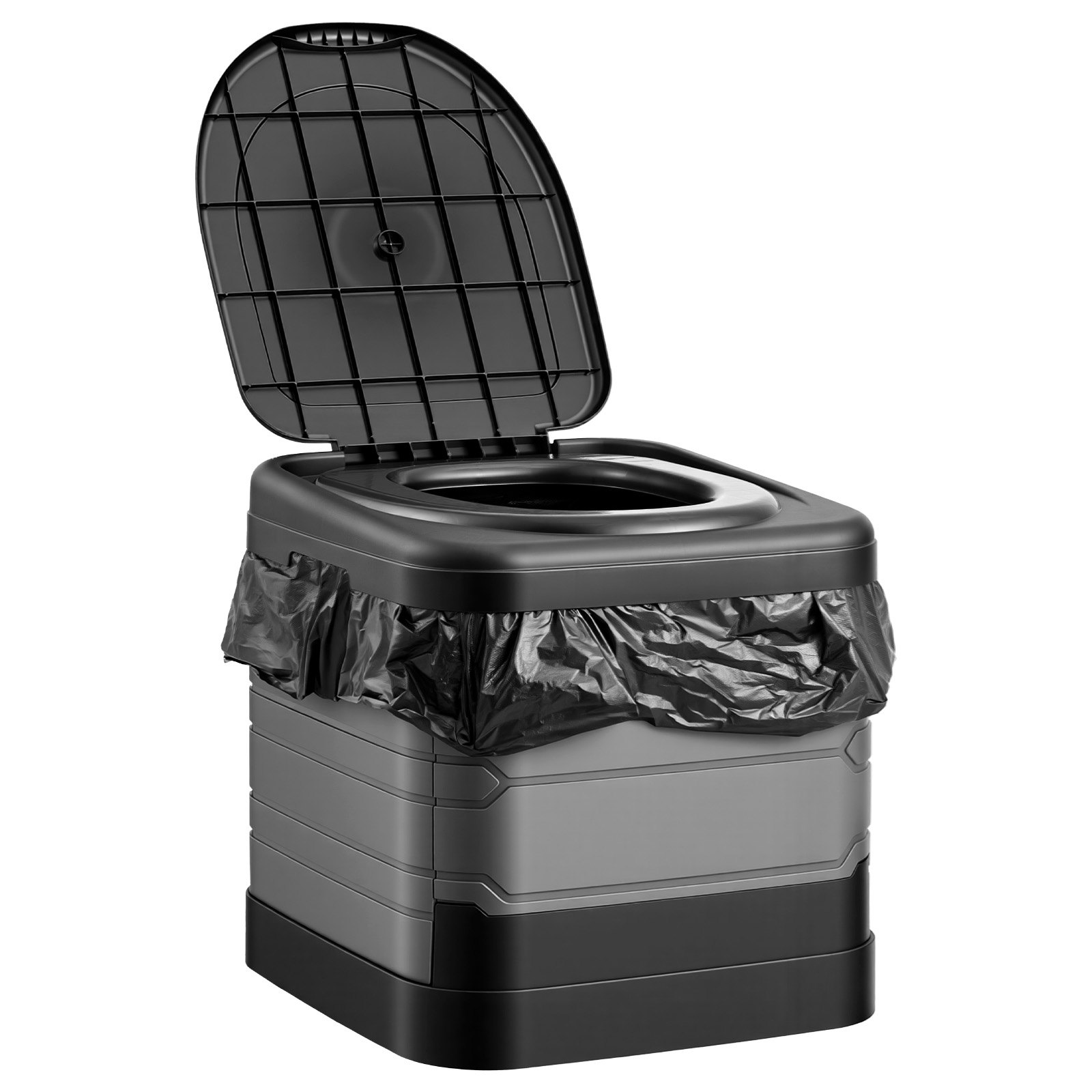 VEVOR Toilette da Campeggio Pieghevole Portatile Carico max. 150 kg, WC Portatile Mobile per Campeggio Viaggio Pesca Camper Casa con Borsa per Trasporto Sacchi di Spazzatura Materiale di PP