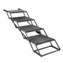 VEVOR Dog Stairs for Car, 4 Steps Extra Wide Foldable Dog Ramp for Large Dogs with Non-Slip Surface, Portable Lightweight Pet Stairs Ladder for Car, SUV, Truck, High Bed, Sofa, Support up to 113 kg