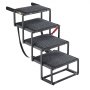 VEVOR Dog Stairs for Car, 4 Steps Extra Wide Foldable Dog Ramp for Large Dogs with Non-Slip Rug Surface, Portable Lightweight Pet Ladder for Car, SUV, Truck, High Beds, Sofas, Support up to 91 kg