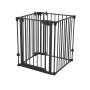 VEVOR Freestanding Dog Gate 753 mm Tall 4-Panel Foldable Metal Gate Black, For Stairs Doorways, Dual-Triangle Support, Sturdy Metal Construction, Freestanding or Wall Mount, Flexible Shapes, Easy Fit