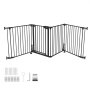 VEVOR Freestanding Dog Gate 753 mm Tall 4-Panel Foldable Metal Gate Black, For Stairs Doorways, Dual-Triangle Support, Sturdy Metal Construction, Freestanding or Wall Mount, Flexible Shapes, Easy Fit