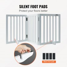 VEVOR Cancello per Cani Autoportante, Cancello per Animali, Cancello per Porta 508 x 610 mm Cancello per Cani Pieghevole a 3 Pannelli per Passaggi Ampi e Stretti, Barriera Cancello per Scale Bianco
