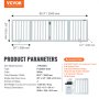 VEVOR Freestanding Dog Gate, Pet Gate, 508 x 610 mm Door Safety Gate, 4-Panel Foldable Dog Gate for Wide & Narrow Doorways, Expandable Foldable Dog Barrier, White Stair Safety Gate