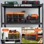 VEVOR Contenitore Pieghevole Portaoggetti in Plastica Scatola di Stoccaggio 3 Pz Portabile Campeggio Viaggio Auto, Contenitore Pieghevole Capacità 45L con Maniglie Uso Esterno Interno Nero Arancione