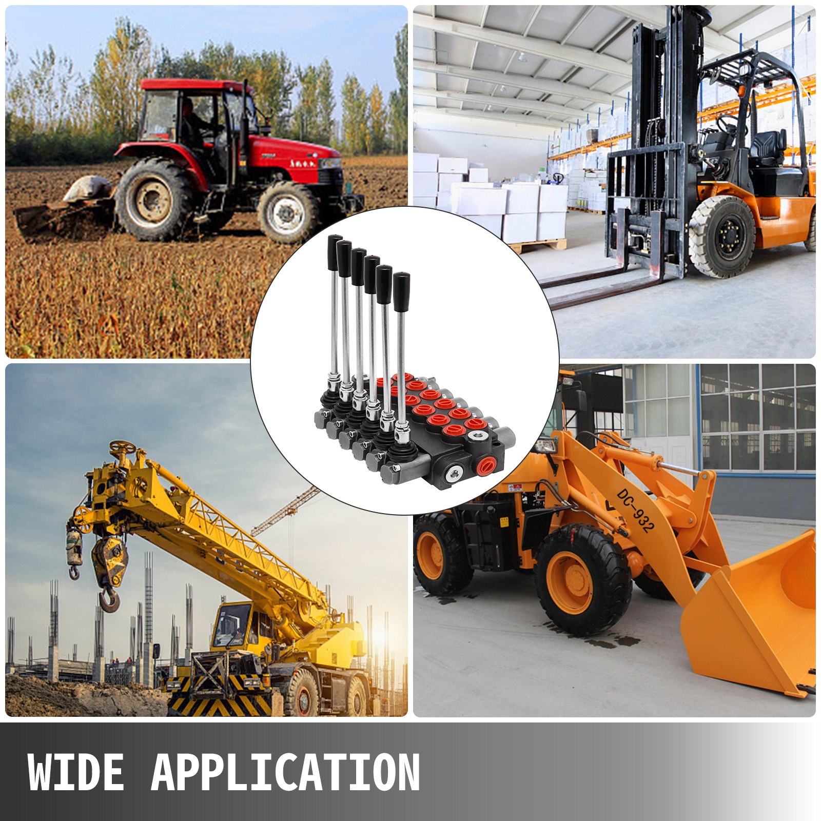 6 Spool Idraulico Valvola Di Controllo 11gpm Bobina Cilindro Motori Spaccalegna