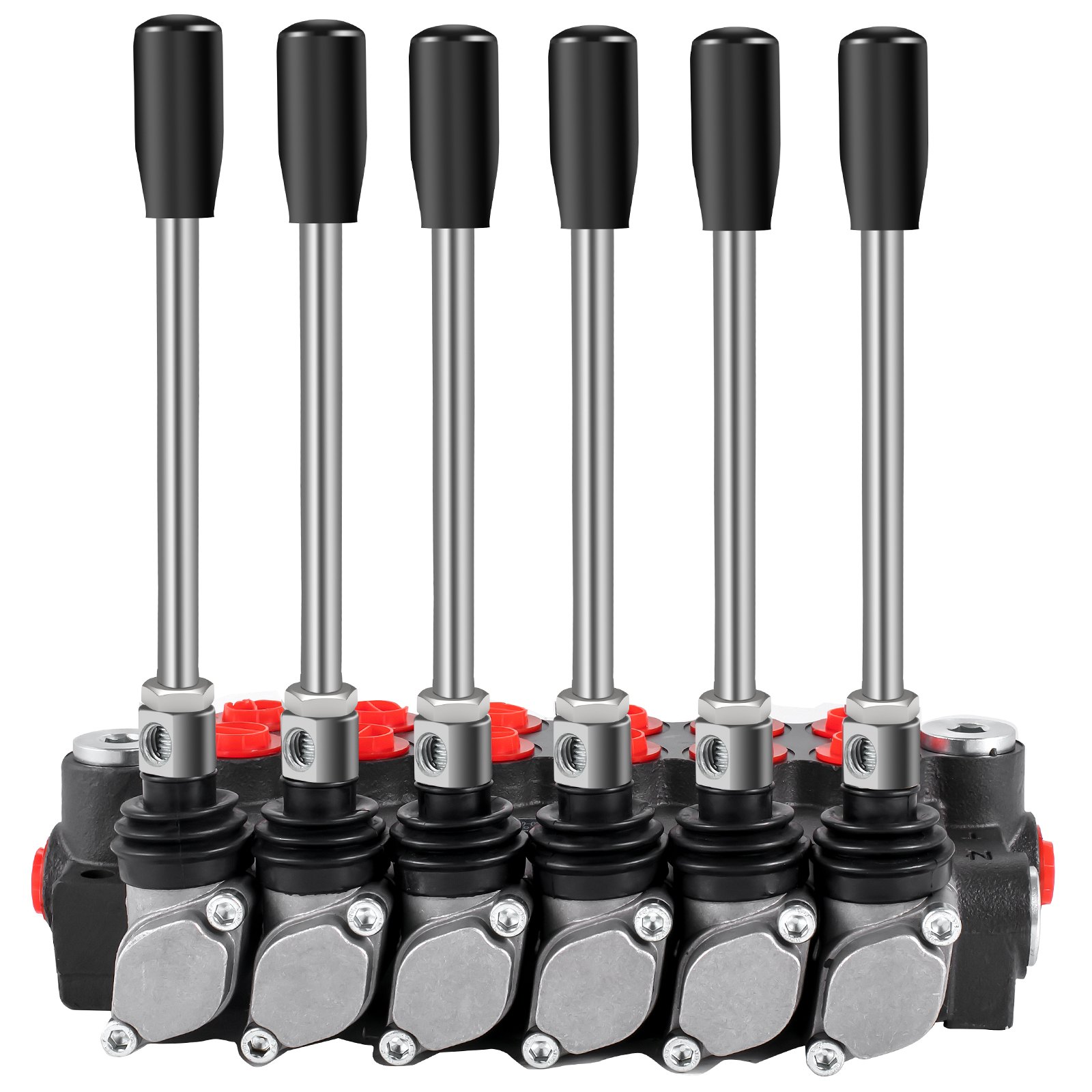 VEVOR Valvola di controllo direzionale idraulica a 6 bobine, Valvola di caricamento idraulica da 11 GPM 3600 PSI, Valvole idrauliche e controlli per serbatoi di caricatori di trattori