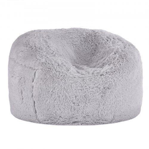 Poltrona A Sacco Gigante SIMFLAG 1,5 M Con Memory Foam, Rivestimento In Velluto Lavabile, Grigia, Con Tasca E Linguetta, Per Adulti