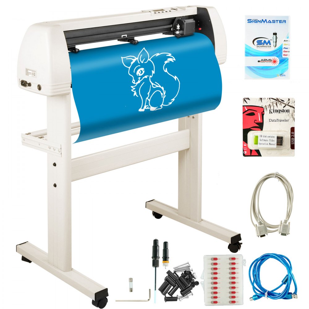 VEVOR stampanti adesivi Plotter per Taglio Vinile 870mm Plotter per Tagliare Vinile con Software Colore Bianco