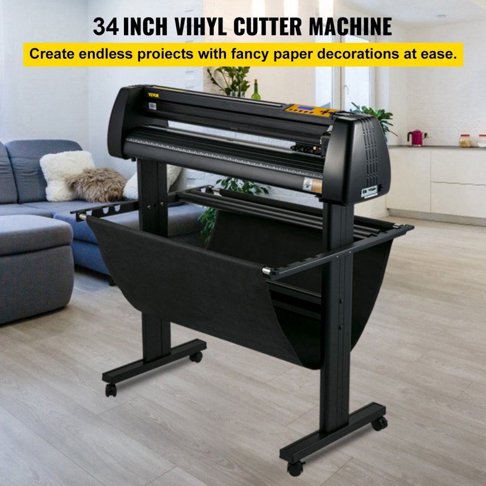 VEVOR Vinyl Cutter, 34-inch package, vinyl cutting machine, manual vinyl printer, LCD display, plotter cutter, sign cutting with Signmaster software for design and cutting, with accessories