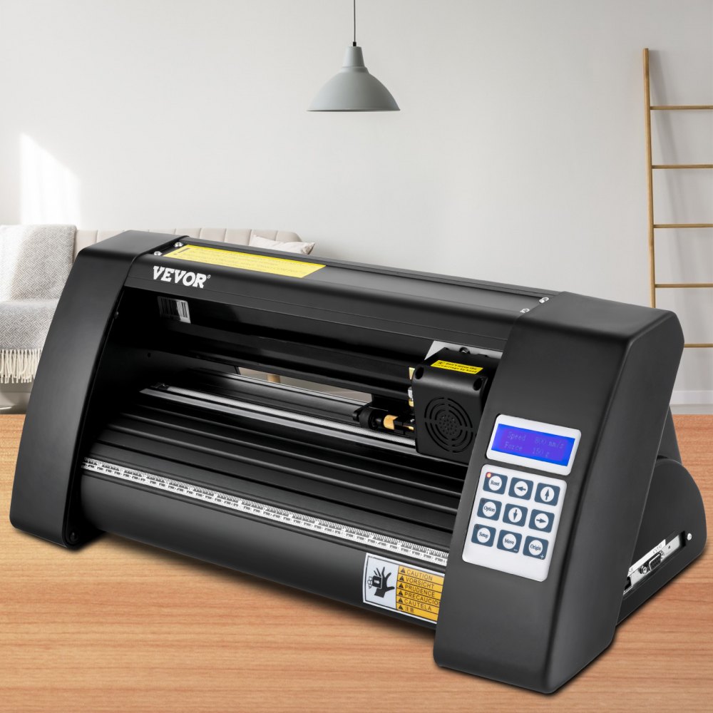 VEVOR Plotter da Taglio Vinile Semiautomatica con Luce Guida a LED, Modello KH-375A 375 mm Potenza 95 W Taglierina per Plotter in Vinile Flexi per Auto, Segnali Stradali, Palloncini, Caschi, ecc.