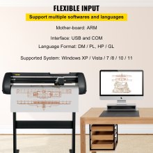 VEVOR Plotter da Taglio 28,3 Pollici Velocità di Taglio 10 - 800 mm 16 Mb stampanti adesivi con Software per Pubblicizzare Incisioni