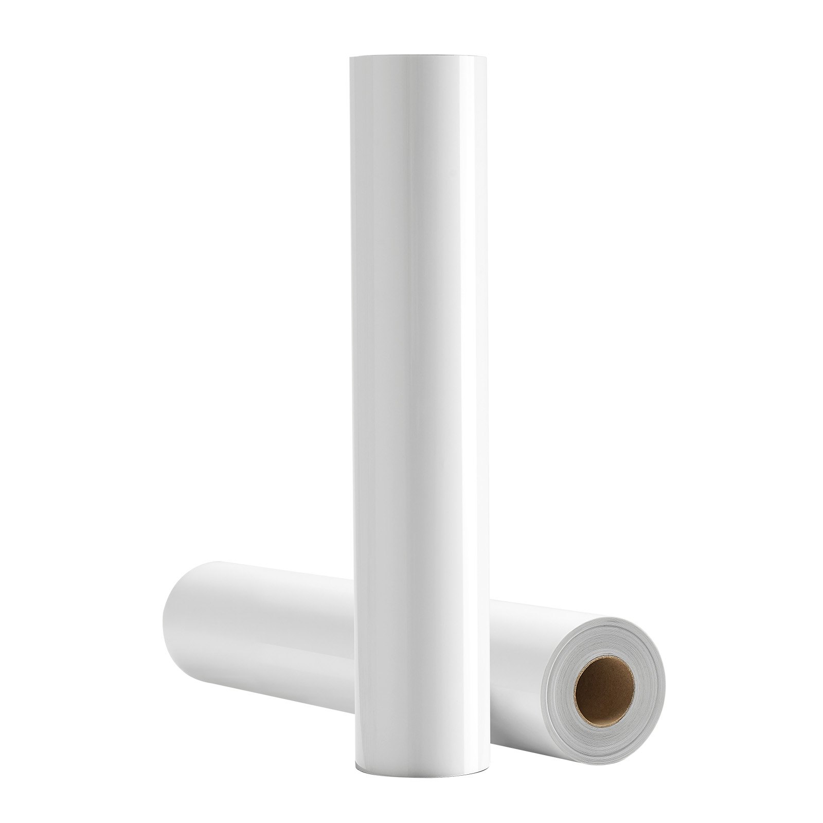 VEVOR Rotolo Vinile Termoadesivo per Tessuti 304,8 x 7260 mm, Pellicola per Plotter in Vinile a Trasferimento Termico per Macchine da Taglio, per Magliette Cuscini Cappelli, Bianco