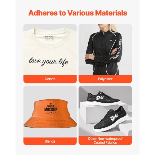 Vinile Termoadesivo Per Tessuti Nero - 30.5x244cm, HTV PU Flessibile, Per T-Shirt, Lavabile, Per Plotter - Foto 6