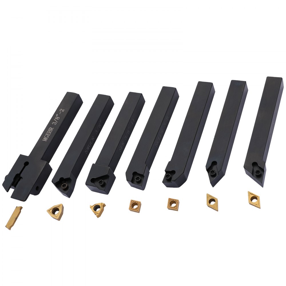 VEVOR 7PCS 9,5 mm inserti in metallo duro indicizzabili per utensili da tornio con scatola di immagazzinaggio