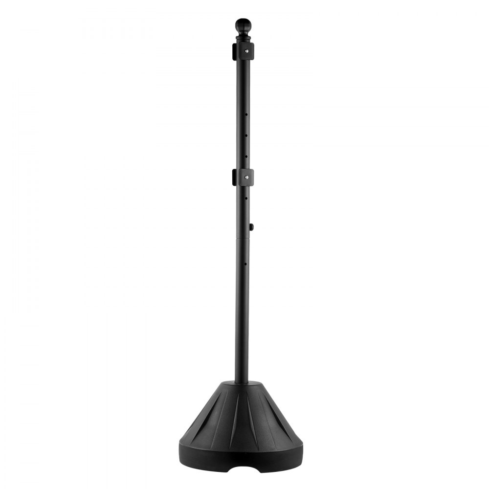 VEVOR Portacartello Portatile, Supporto per Cartello in Ghisa di Parcheggio Mobile 1524 mm con Base in Plastica Rigida e Ruote, per Cartelli Stradali di Divieto di Parcheggio, Bulloni e Dadi, Nero