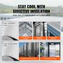 VEVOR Rotolo di Isolamento Riflettente Doppio, Barriera Radiante con Anima in Schiuma, 1220 x 7620 mm, Scudo Riflettente del Calore in Schiuma EPE in Alluminio Bifacciale, per Finestre Camper