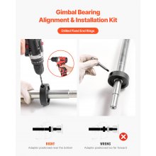 VEVOR Strumento di Allineamento Motore Set di Estrattori per Cuscinetti Cardanici Mercruiser, Compatibili con Campane Mercruiser, OMC, Volvo Cobra, Strumento Espansore per Soffietti di Tenuta