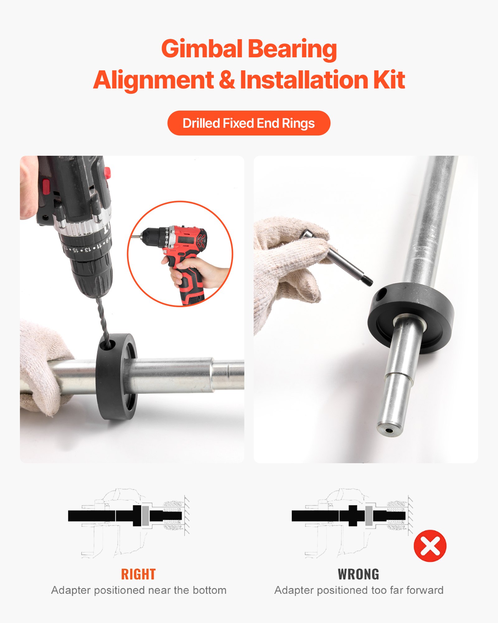 VEVOR Mercruiser Alignment Tool & Gimbal Bearing Puller Set, Compatible with Mercruisers, OMC, Volvo Cobra Bell Housings, Engine Alignment Tool, Bearing Puller Seal Bellow Expander Tools Easy-to-Use