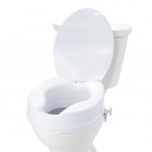 VEVOR Rialzo WC Universale Alto 100 mm, Sedile WC Rialzato Portata 136 kg, Realizzato in PP Resistente, Blocco con Asta a Vite, per Anziani, Disabili, Pazienti, Incinte