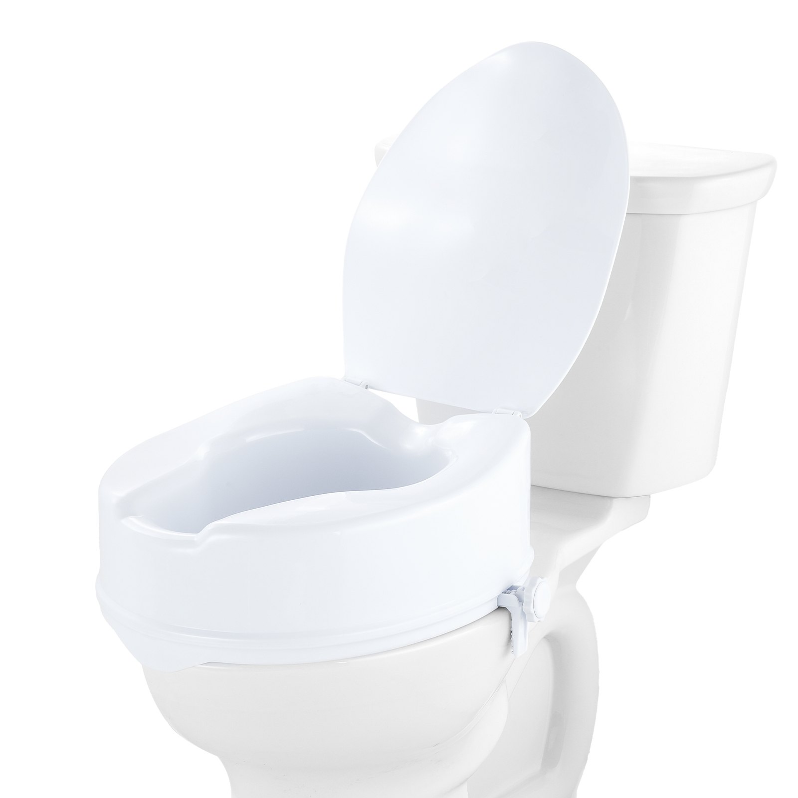 VEVOR Rialzo WC Universale Alto 150 mm, Sedile WC Rialzato Carico 136 kg, Realizzato in PP Resistente, Blocco con Asta a Vite, per Anziani, Disabili, Pazienti, Incinte, Accessori per Bagno