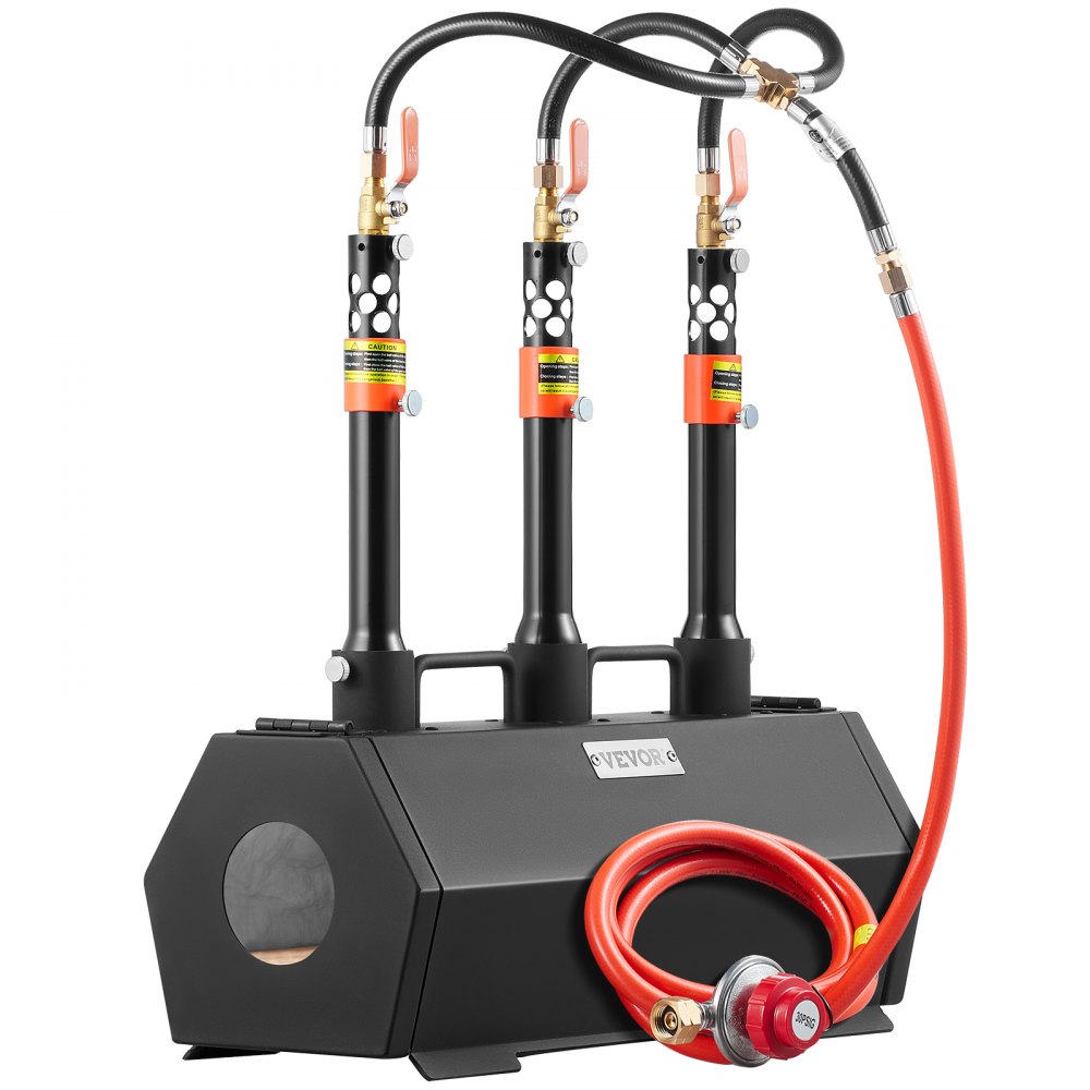 VEVOR Forgia a Gas Propano Bruciatore per Coltelli Metalli Attrezzature Forgiatura, Forgia a Forma Esagonale in Acciaio Laminato a Freddo 3 Bruciatori Portabile, Forgia a Gas per Coltelli Max. 1427℃