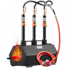 VEVOR Forgia a Gas Propano Bruciatore per Coltelli Metalli Attrezzature Forgiatura, Forgia a Forma Esagonale in Acciaio Laminato a Freddo 3 Bruciatori Portabile, Forgia a Gas per Coltelli Max. 1427℃