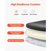 VEVOR Sedia Girevole da Ufficio con Braccioli Ribaltabili Cuscino Lombare, Poltrona Direzionale Ergonomica, Sedile da Ufficio in Pelle PU, Carico max. 136,08 kg Altezza Regolabile, Sedia da Studio