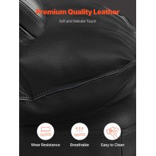 VEVOR Sedia Girevole da Ufficio con Poggiapiedi Cuscino Lombare, Sedia Girevole Ergonomica, Sedile da Ufficio in Pelle PU, Carico max. 181,44 kg, Altezza Regolabile, Inclinabile, Casa, Studio, Nero