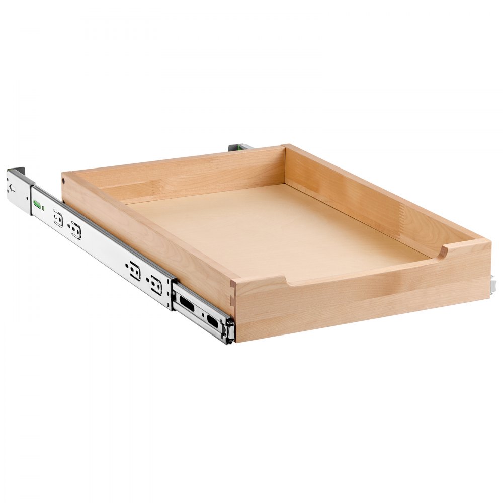 VEVOR Organizzatore Estensibile per Armadio, 356 x 533 mm Cassetto per Armadio, Ripiano Estraibile con Meccanismo di Chiusura Ammortizzata, Montaggio sul Fondo e Laterale, per Cucina, Dispensa, Bagno