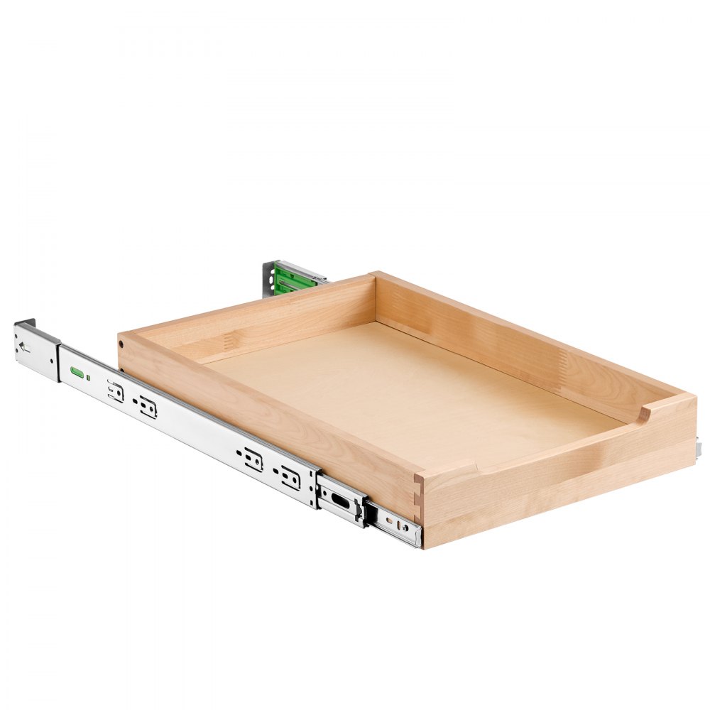 VEVOR Organizzatore Estensibile per Armadio, 356 x 533 mm Cassetto per Armadio, Ripiano Estraibile con Meccanismo di Chiusura Ammortizzata, Montaggio sul Fondo e Laterale, per Cucina, Dispensa, Bagno
