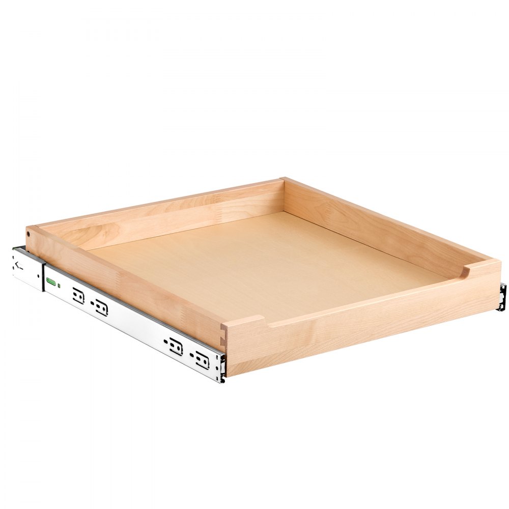 VEVOR Organizzatore Estensibile per Armadio, 508 x 533 mm Ripiano Estraibile per Cassetto con Meccanismo di Chiusura Ammortizzata, Cassetto in Legno, Montaggio Laterale sul Fondo, per Cucina, Dispensa