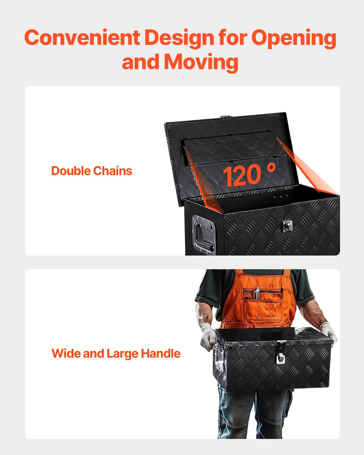 VEVOR Cassetta Portautensili, Struttura in Alluminio per Cassone di Camion, con Maniglia Laterale e Chiavi di Blocco, Organizzatore per Rimorchi, Camper, 50,8 x 30,5 x 24,1 cm, Colore Nero