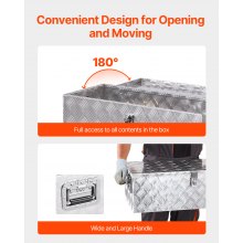 VEVOR Cassetta Portautensili Struttura in Alluminio per Cassone di Camion, con Maniglia Laterale e Chiavi di Blocco, Organizzatore per Rimorchi, Camper, 76,2 x 330,2 x 243,84 mm, Argento