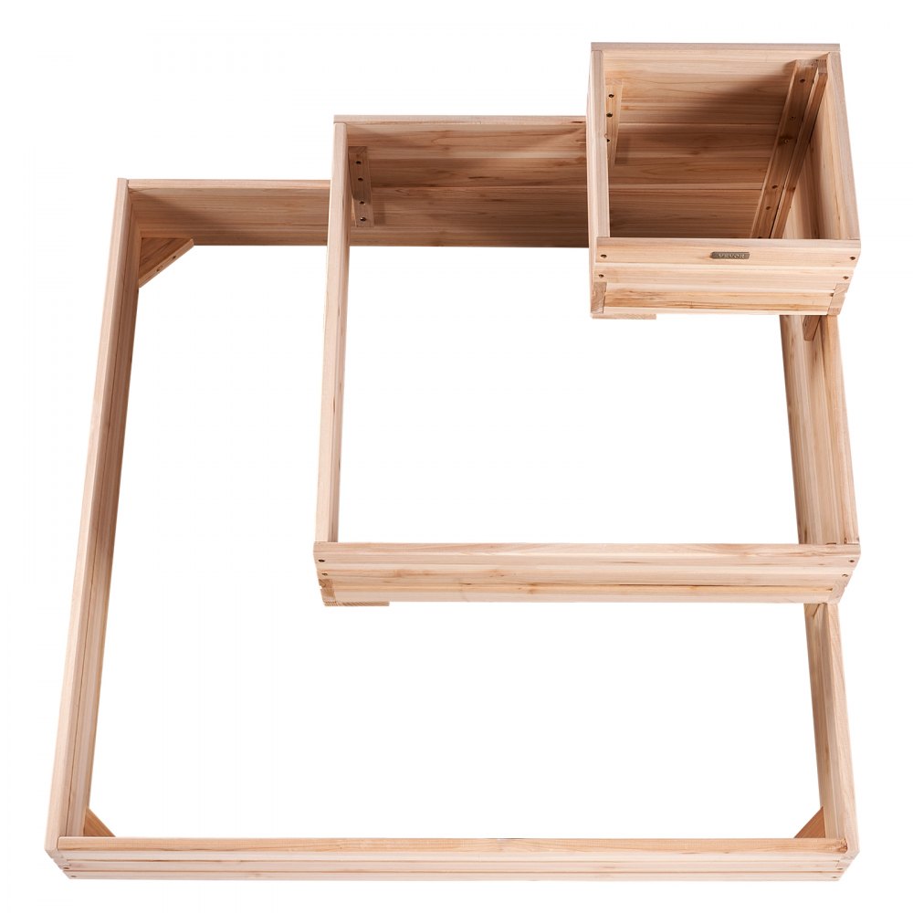VEVOR Aiuola da Giardino Rialzata, Fioriera in Legno da 3,7 x 3,7 x 1,7 Piedi, Scatole per Piante da Esterno con Base Aperta, per Coltivare Fiori/Verdure/Erbe in Cortile/Giardino/Patio/Balcone