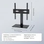VEVOR Supporto per Televisori da Banco Base in Vetro Temperato Altezza Regolabile tra 615-670mm, Porta TV 32-55 pollici Compatibile con VESA Carico Max. 41kg, Supporto per TV da Banco 435x260x670 mm