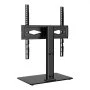 VEVOR Supporto per Televisori da Banco Base in Vetro Temperato Altezza Regolabile tra 615-670mm, Porta TV 32-55 pollici Compatibile con VESA Carico Max. 41kg, Supporto per TV da Banco 435x260x670 mm