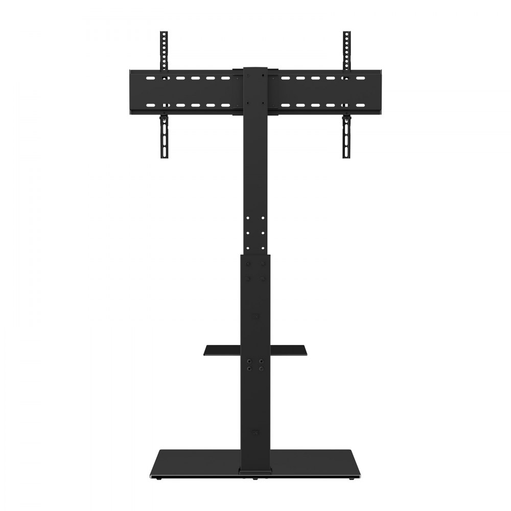 VEVOR TV Stand, Swivel Floor Stand for Televisions (32-85 inches), Height-Adjustable Portable TV Stand with Tempered Glass Base, TV Stand for Bedroom Living Room Black