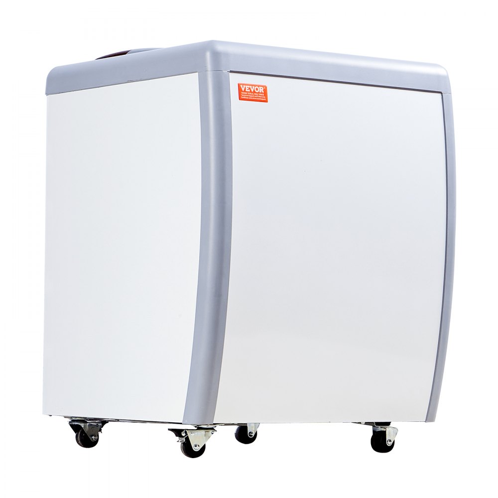 VEVOR Vetrina per Gelato Commerciale 665 x 715 x 890 mm Congelatore Mobile 158 L Vetrina per Gelateria con Piano Vetro, 2 Porte Scorrevoli in Vetro con Lucchetto, Ruote di Bloccaggio, Bianco