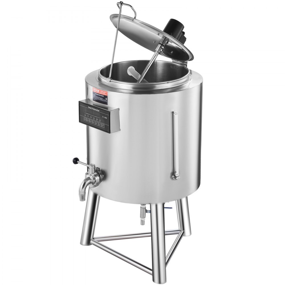 VEVOR 50L Commercial Milk Pasteurizer, Made of Food-Grade 304 Stainless Steel, Professional Pasteurization with Time and Temperature Control, Sterilization of Milk and Yogurt