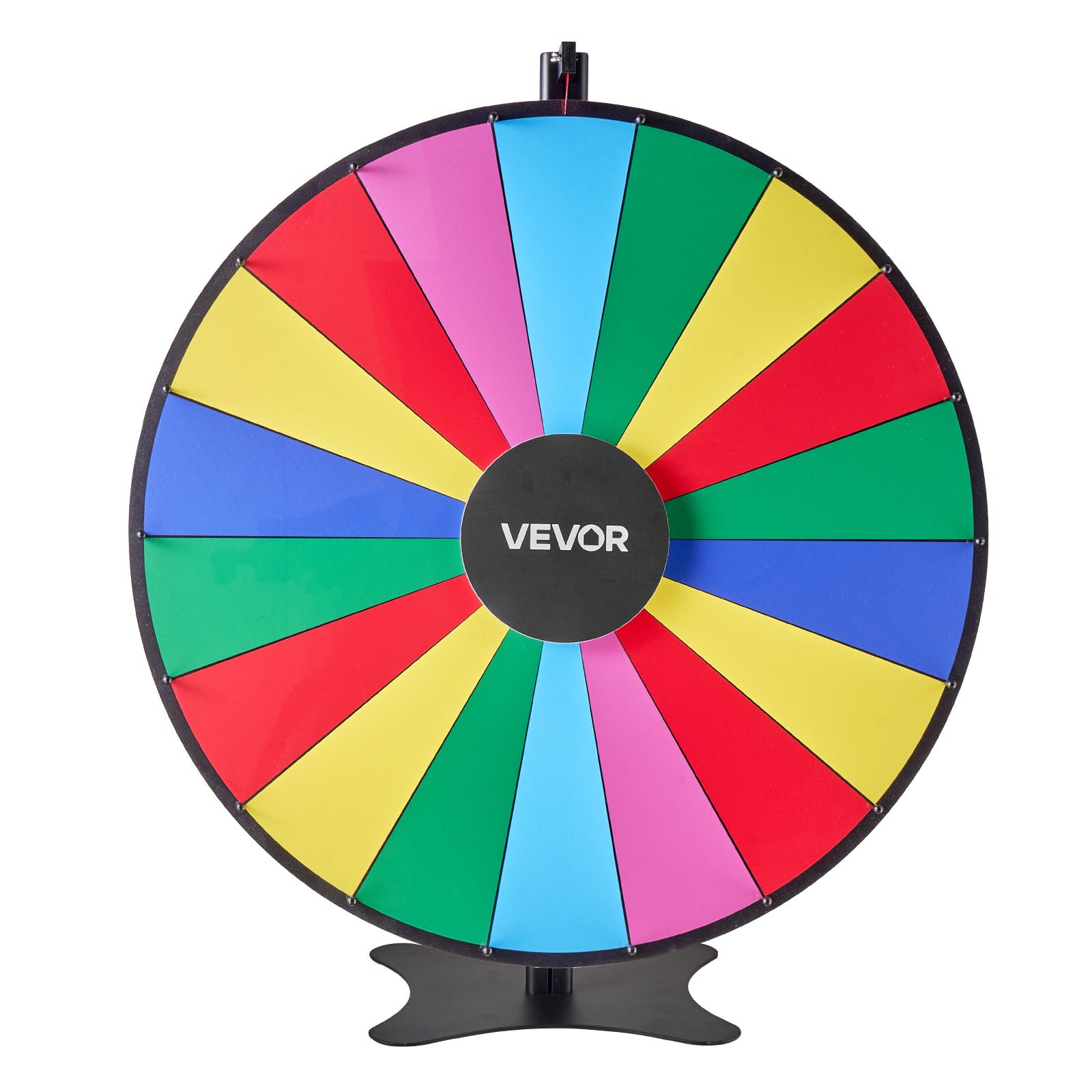 VEVOR Ruota dei Premi Girevole da 914 mm, Ruota Girevole a 18 Slot con Supporto, Altezza Regolabile, Roulette Win Fortune con Cancellabile a Secco e 2 Pennarelli, 6 Colori, per Feste, Pub, Carnevale