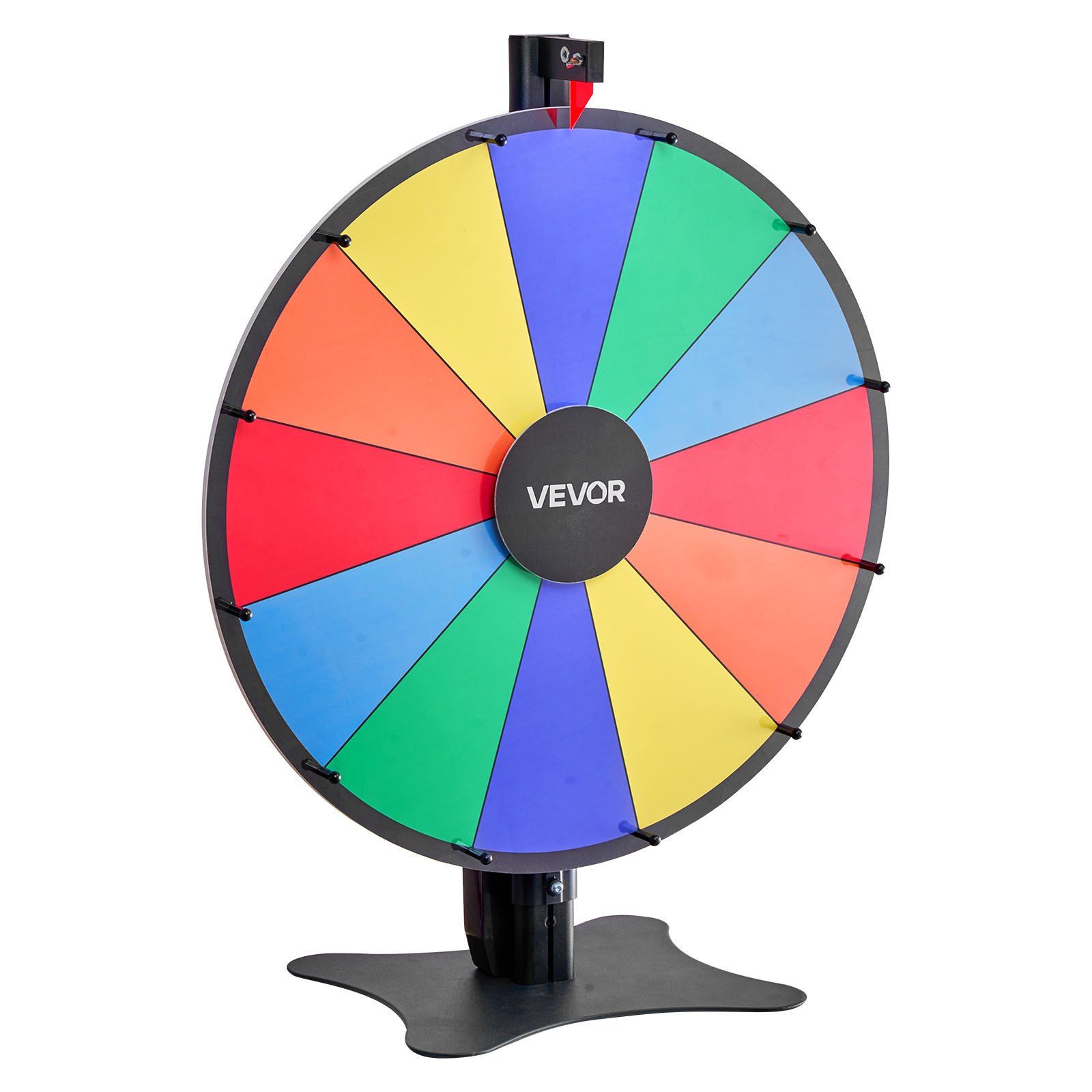 VEVOR Ruota dei Premi Girevole da 914 mm, Ruota Girevole a 18 Slot con Supporto, Altezza Regolabile, Roulette Win Fortune con Cancellabile a Secco e 2 Pennarelli, 6 Colori, per Feste, Pub, Carnevale