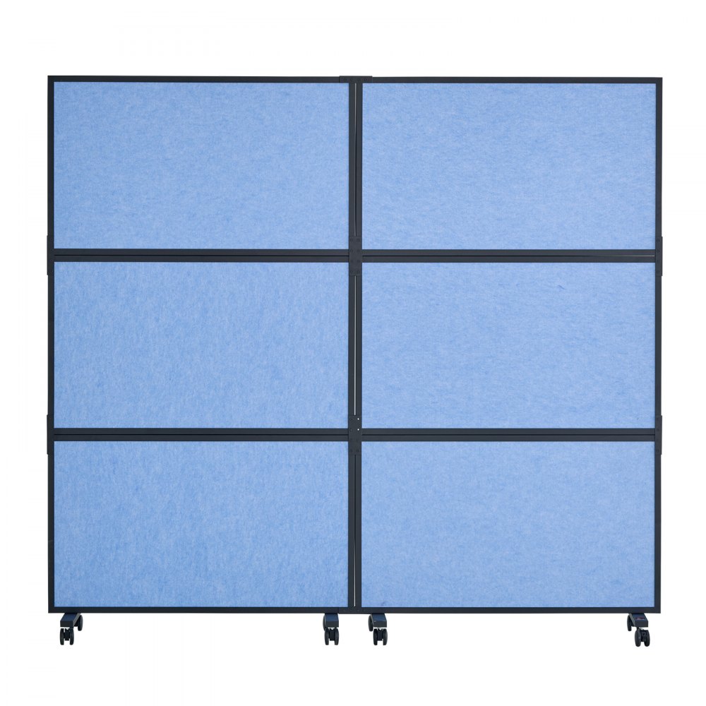 VEVOR Divisorio Acustico per Ambienti, 2 Pezzi, Parete Divisoria per Ufficio Indipendente con Poliestere Parete Divisoria in Acciaio 1710 x 930 x 390 mm, Riduce Rumore Distrazione Visiva, Blu Indaco
