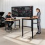 VEVOR Adjustable Workbench on Wheels, 680 kg Capacity, 122 x 60 cm Oak Wood Top Workbench with 72.5-107.5 Height Adjustment, Heavy-Duty Hardwood Worktable for Garage, Workshop, Home, Office
