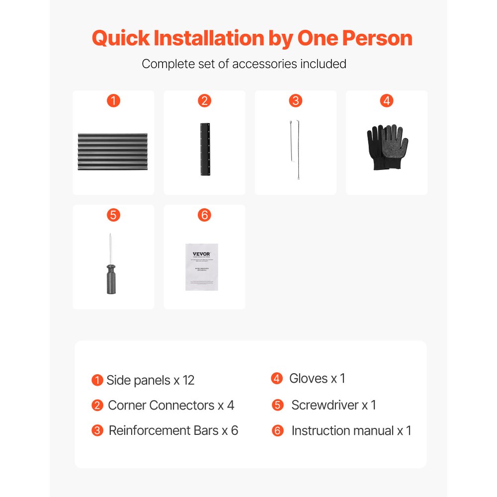 VEVOR Aiuola Rialzata in Metallo, Fioriera da Giardino Zincata per Esterni 2400 x 1200 x 600 mm, Design a Fondo Aperto, per la Coltivazione di Verdure, Erbe Aromatiche e Piante Grasse, Grigio Scuro