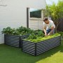 VEVOR Metal Raised Garden Bed, 2.4 x 1.2 x 0.6 m Outdoor Galvanized Planter Garden Box, Open Bottom Design, Large Planter Raised Bed for Growing Vegetables, Flowers, Herbs, and Succulents, Dark Gray