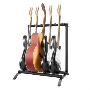 VEVOR Supporto per Chitarra a 5 Spazi Pieghevole a Parete per Chitarra