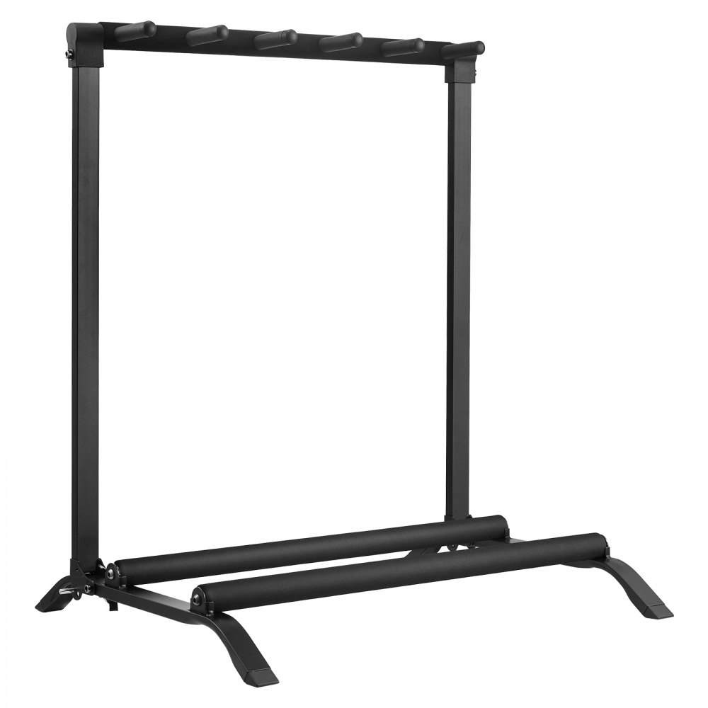 VEVOR Supporto per Chitarra a 5 Spazi, Espositore da Pavimento Pieghevole per Chitarra, Base Antiscivolo Perno di Sicurezza Protezione in Schiuma ad Alta Densità, per Chitarra Acustica Basso Elettrico